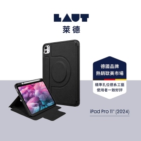 黑-LAUT 萊德 iPad Pro 11吋 (2024) 透明背板360可拆式多功能保護殼