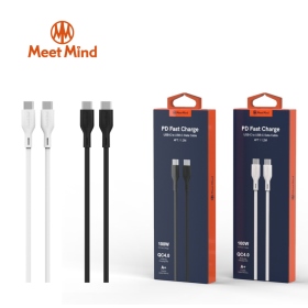 白-MeetMind  C TO C 100W 1.2米 充電線
