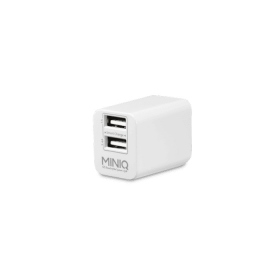 白-MINIQ 雙USB 2.4A 充電器(DK46T)台灣製造