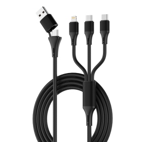 立德諾2對3編織充電傳輸線100W-1.2米
