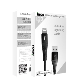 IMOS USB-A TO LIGHTNING閃電連接線1.2M