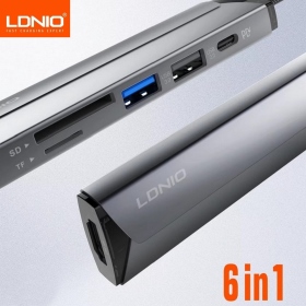 LDNIO六合一TypeC充電傳輸集線器(DS-56H)