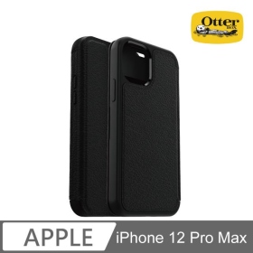 黑 Otter Box Strada 步道系列真皮掀蓋保護殼 iPhone 12 Pro Max 6.7吋