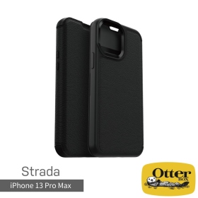 黑 Otter Box Strada 步道系列真皮掀蓋保護殼 iPhone 13 Pro Max 6.7吋