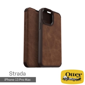 棕 Otter Box Strada 步道系列真皮掀蓋保護殼 iPhone 13 Pro Max 6.7吋