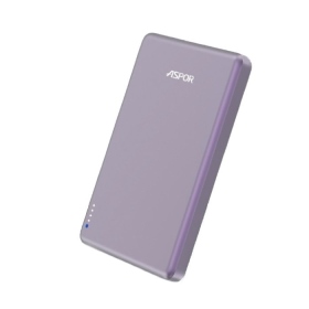 浪漫紫 ASPOR A381金屬超墚款磁吸行動電源 5000mAh