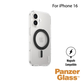 透黑PanzerGlass iPhone16 6.1吋 Feature支架磁吸殼