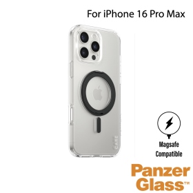 透黑PanzerGlass iPhone16ProMax 6.9吋 Feature支架磁吸殼