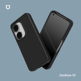 黑 ASUS ZenFone 10(AI2302)犀牛盾SolidSuit 碳纖維防摔背蓋手機殼