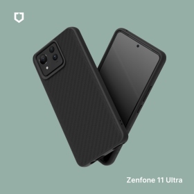 黑 ASUS ZenFone11Ultra犀牛盾SolidSuit 碳纖維防摔背蓋手機殼