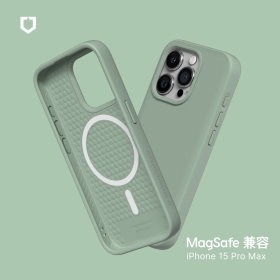 鼠尾草綠 犀牛盾SolideSuit iPhone 15 Pro Max 6.7吋兼容兼容磁吸