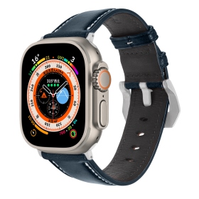 Cowhorn牛角 藍色霧面真皮錶帶-Apple Watch 38/40/41/ S10 42mm