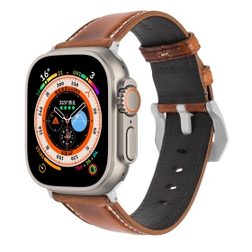 Cowhorn牛角棕色霧面真皮錶帶-Apple Watch 38/40/41/ S10 42mm