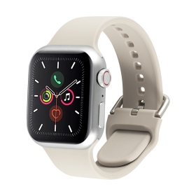 Cowhorn牛角 米白-矽膠卡釦錶帶-Apple Watch 38/40/41/ S10 42mm