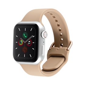 Cowhorn牛角 奶茶-矽膠卡釦錶帶-Apple Watch 38/40/41/ S10 42mm