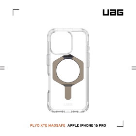 極透明(鈦灰圈)-UAG 磁吸支架全透款保護殼 iPhone16Pro 6.3吋