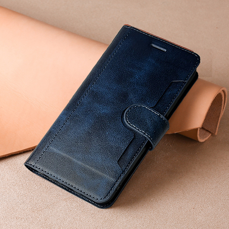 藍 紅米NOTE15皮卡側掀皮套-飛