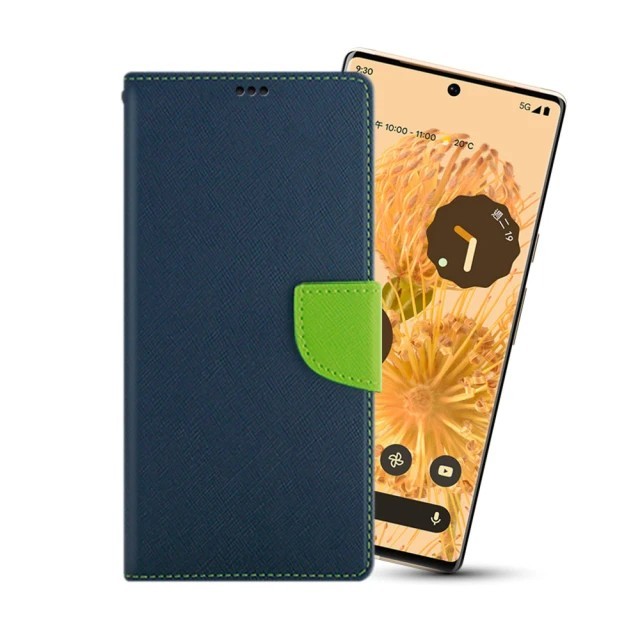 藍-Nokia 8.1 陽光雙色側掀皮套