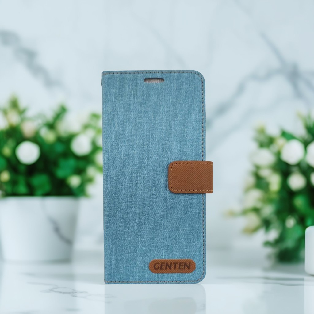 綠 OPPO Reno15 亞麻雙色側掀套