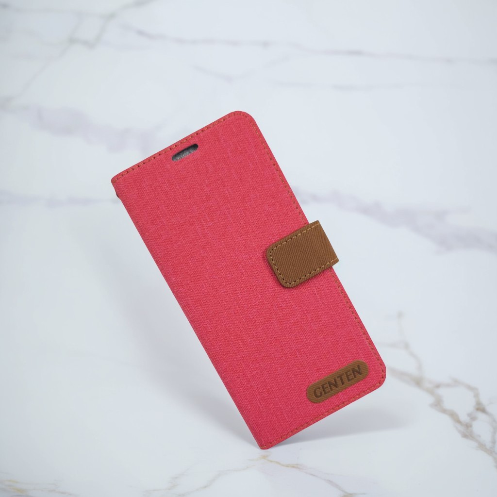 桃 OPPO Reno15 F亞麻雙色側掀套