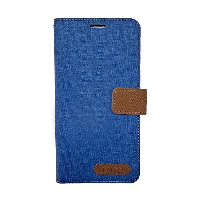 藍 Realme Note50 4G亞麻雙色側掀套
