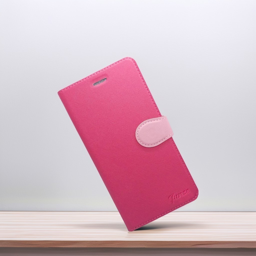 桃 紅米 NOTE15 PRO 5G 十字紋側掀套(峻)