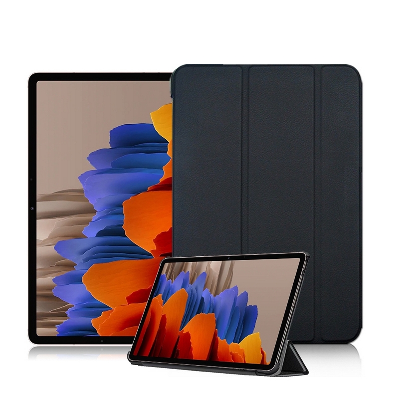黑 Samsung Tab S7+ 12.4吋/T970/T975 三折共用套