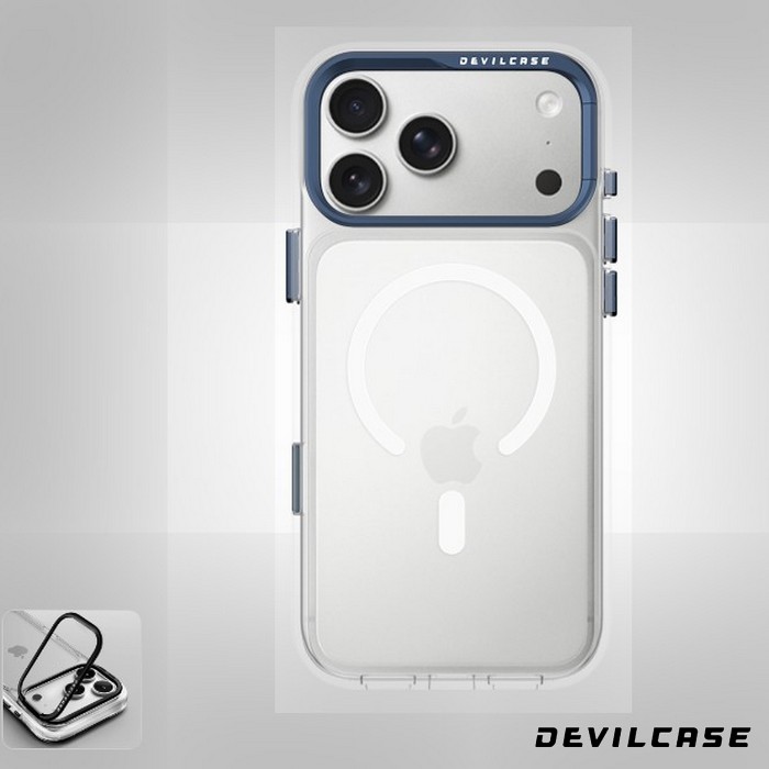 藏藍-惡魔標準磁吸版(透明)+相機支架-iPhone 17 ProMax