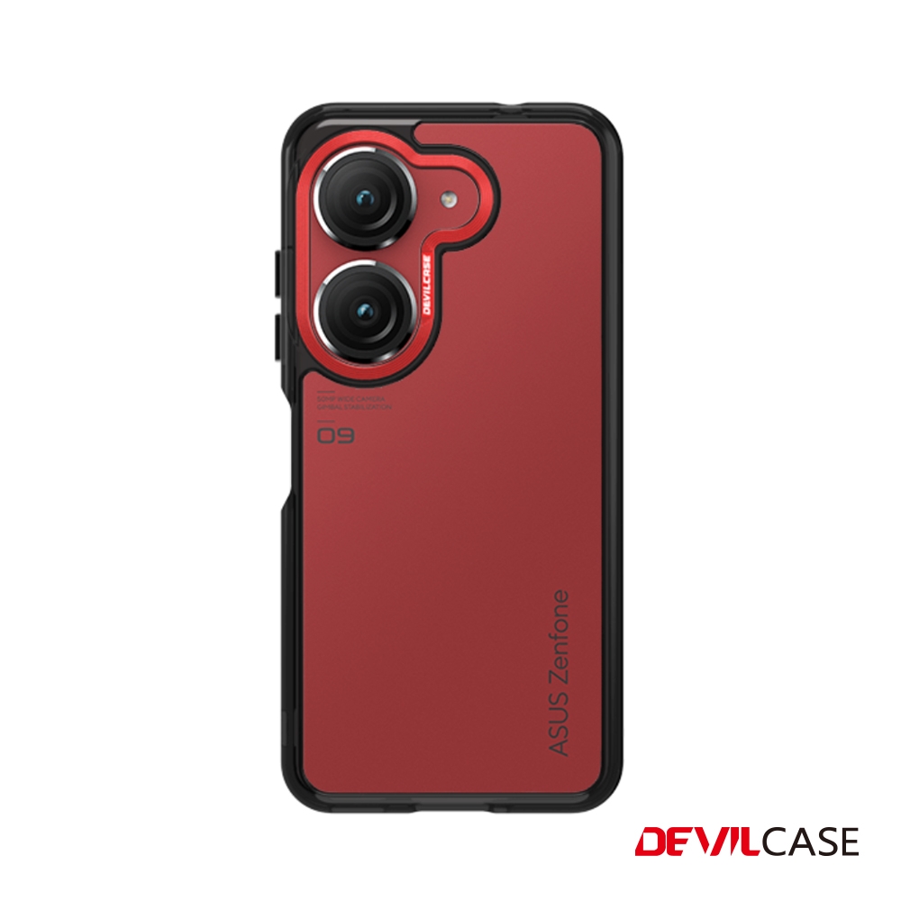 <紅色>-惡魔殼標準版(透曜黑)ASUS ZenFone 9