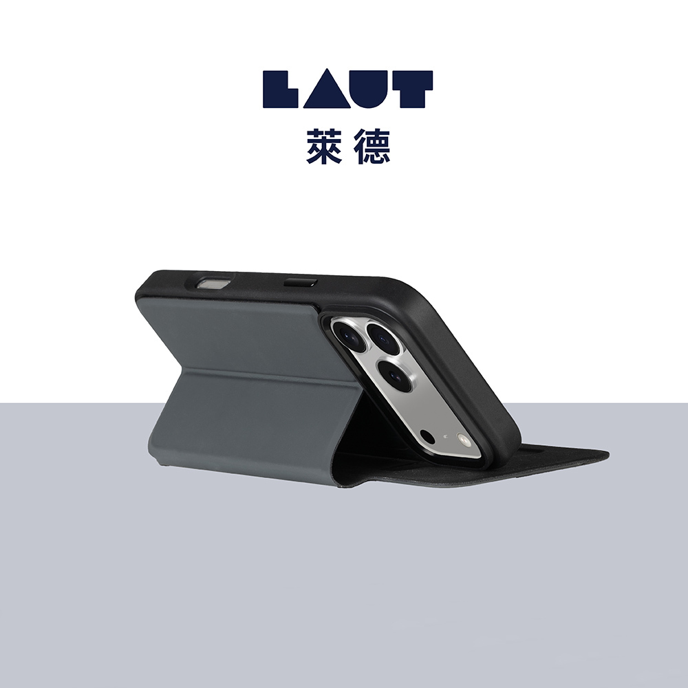 黑-LAUT 萊德 iPhone 17 Pro Max磁吸可拆翻蓋式保護殼