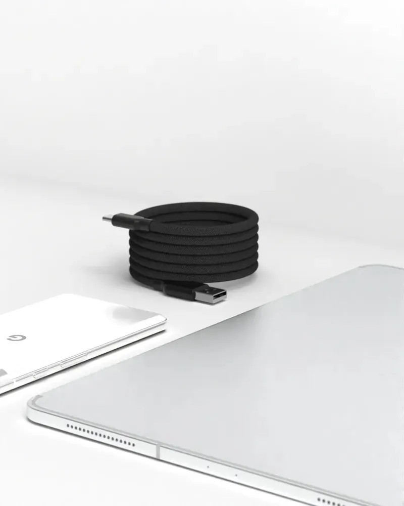 質感黑- Allite USB-A to USB-C  磁吸收納快充線