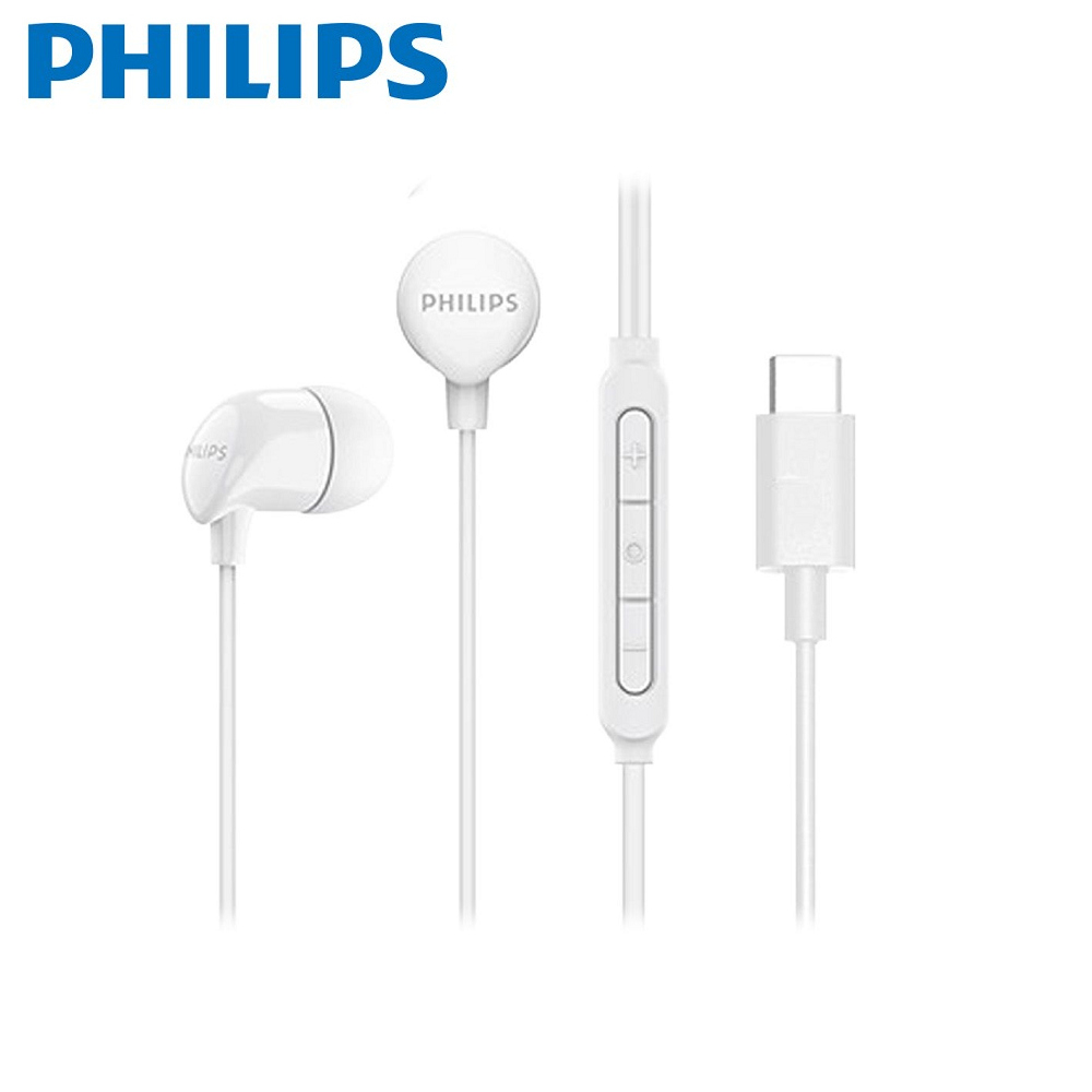 白  PHILIPS 完美氣密高音質入耳式Type C耳機附麥克風-TAE214