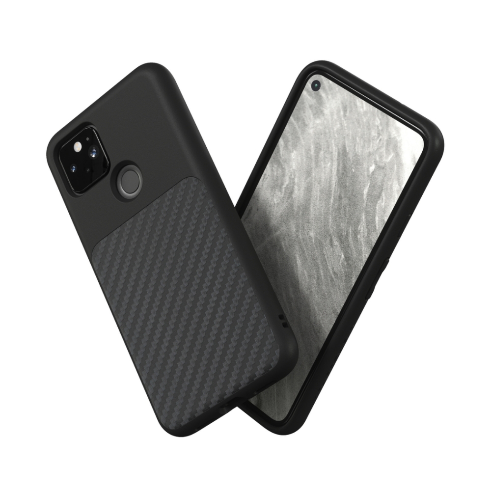 黑 Google pixel 5 犀牛盾-碳纖維背蓋