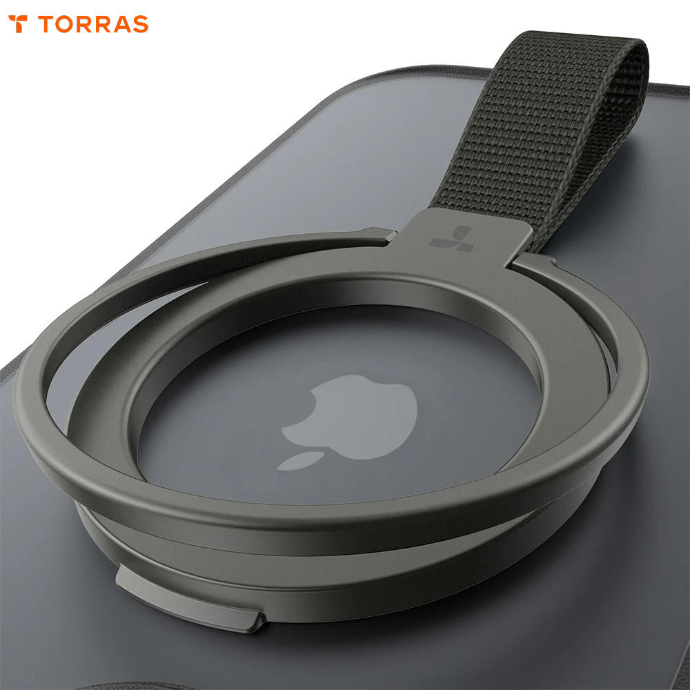 霧面黑 圖拉斯  磁吸指環旋轉支架(編織款)