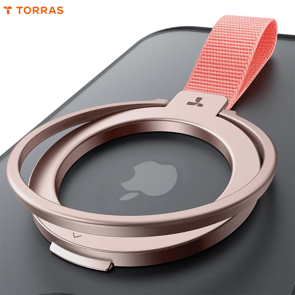 櫻花粉 圖拉斯  磁吸指環旋轉支架(編織款)