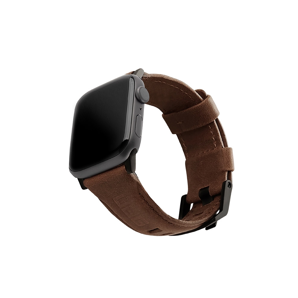 <棕>皮革帶UAG Apple Watch42/44mm時尚錶帶