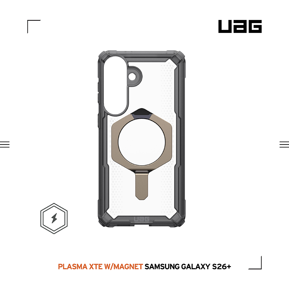 透灰(鈦灰圈)-UAG-磁吸耐衝擊支架經典保護殼-Sam S26+