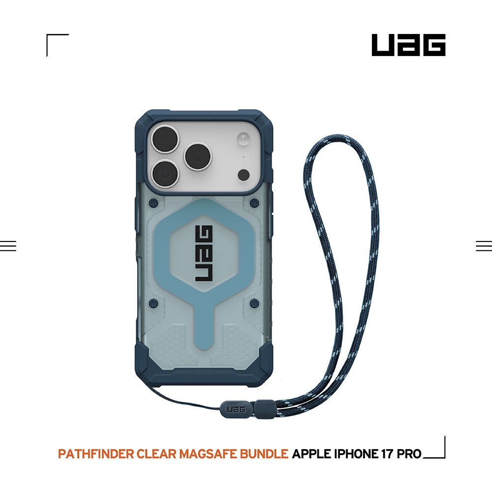 透明(藍圈)附手腕掛繩-UAG-磁吸經典保護殼-iPhone17Pro