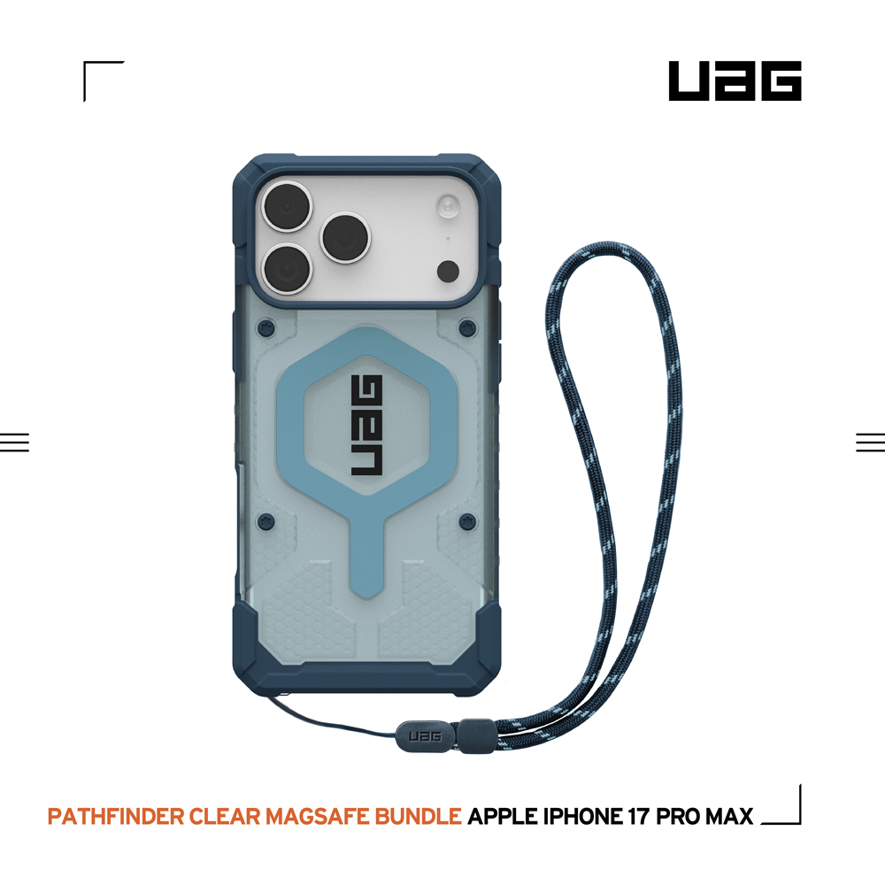 透明(藍圈)附手腕掛繩-UAG-磁吸經典保護殼-iPhone17ProMax