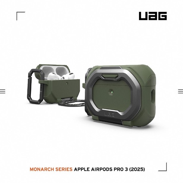 綠 UAG AirPods Pro 3 頂級版耐衝擊支架保護殼