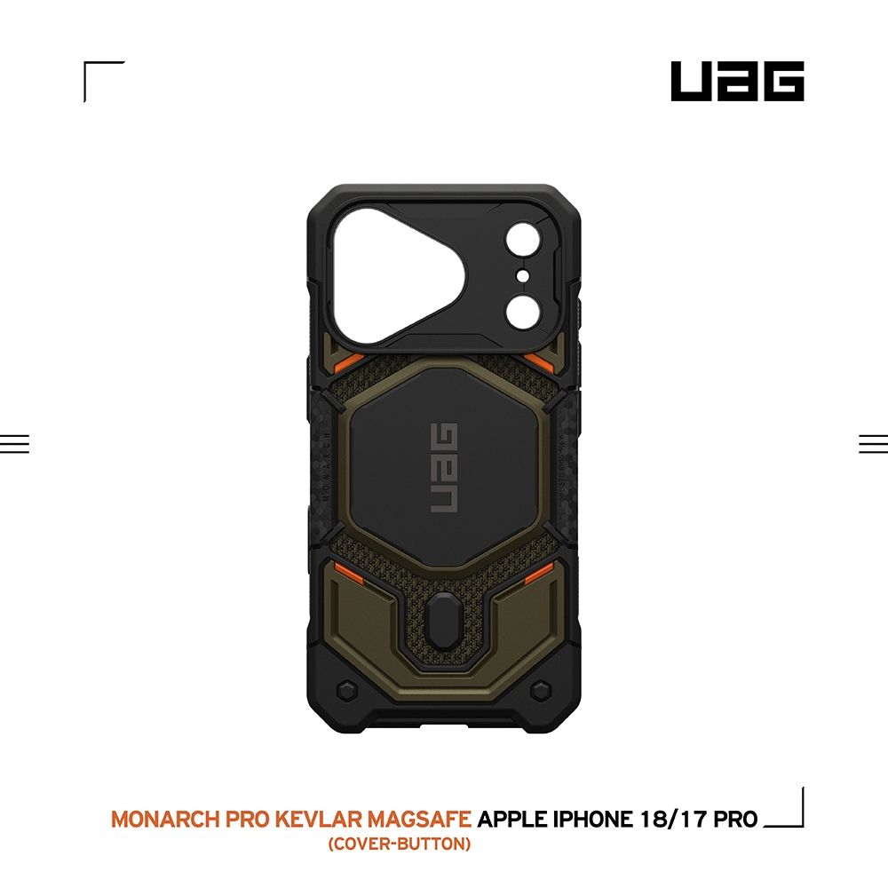 軍用綠(相機按鍵)-UAG-磁吸頂級(特仕)版耐衝擊鏡頭保護殼
