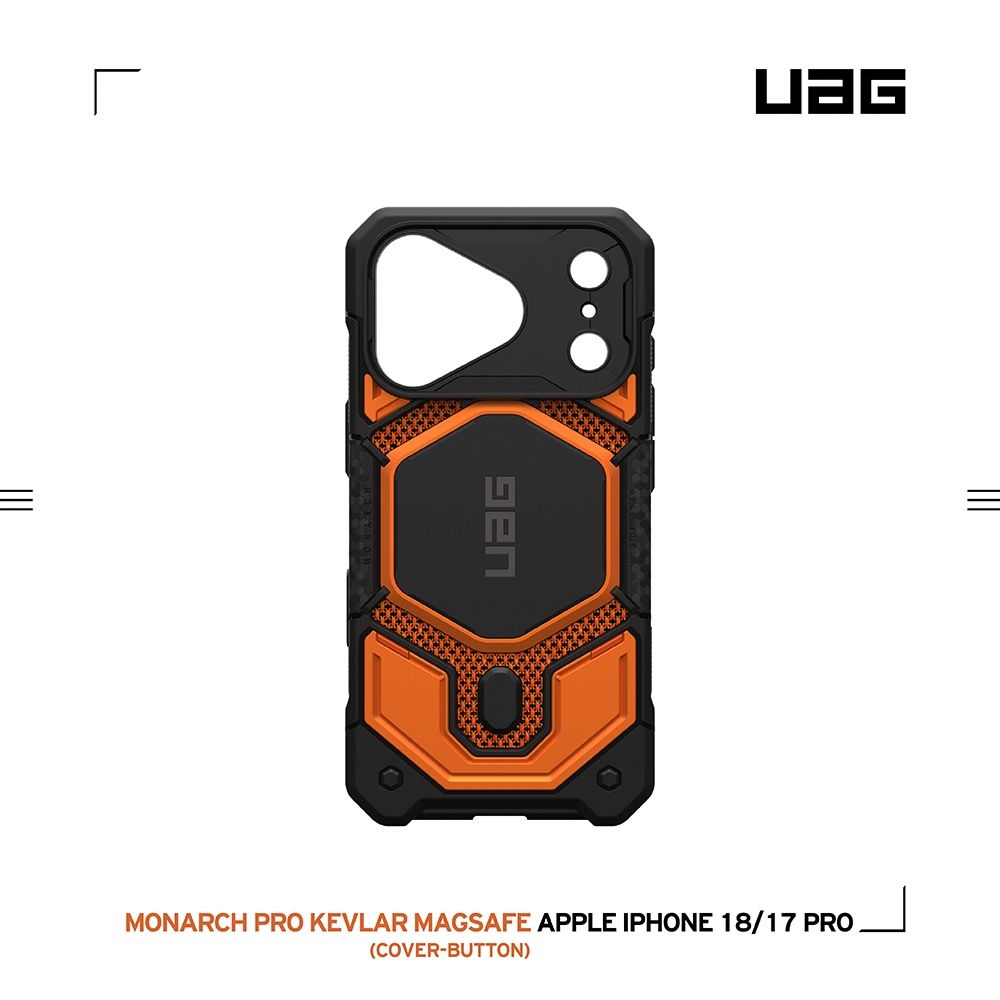 軍用橘(相機按鍵)-UAG-磁吸頂級(特仕)版耐衝擊鏡頭保護殼