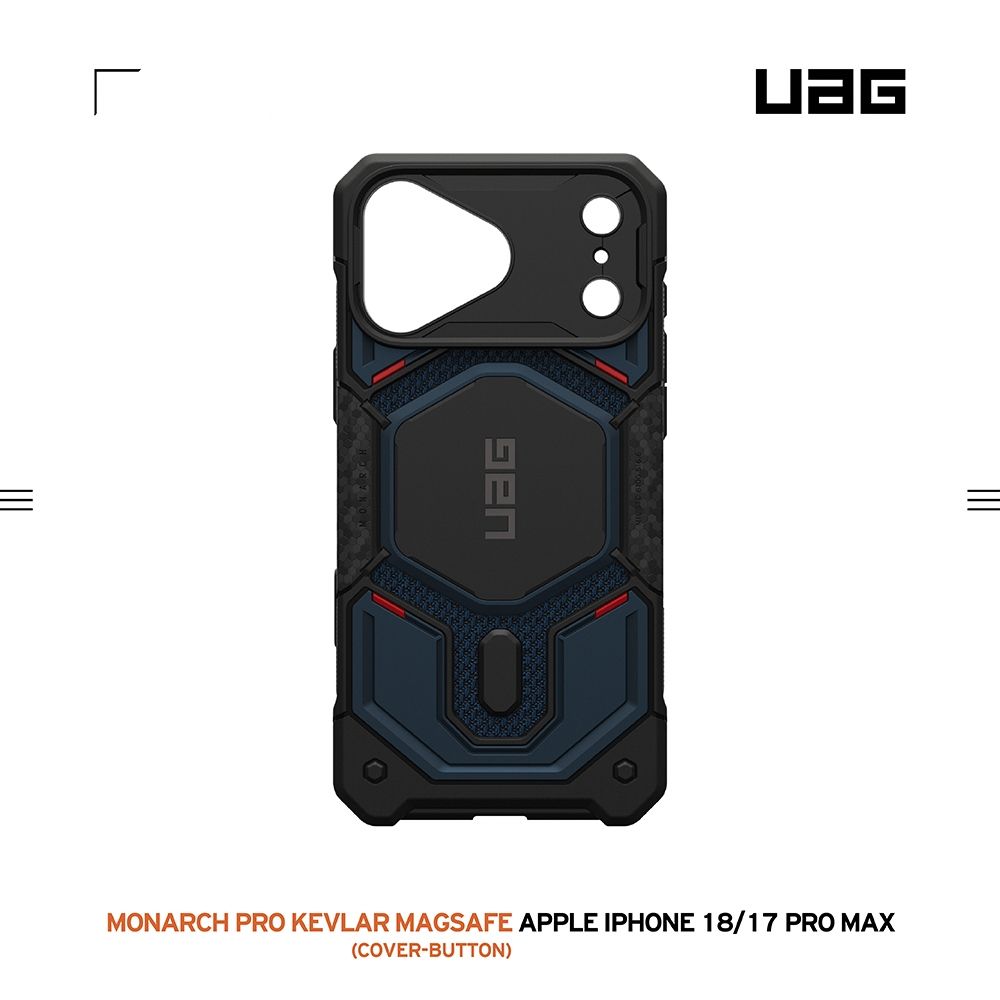 軍用藍(相機按鍵)-UAG-磁吸頂級(特仕)版耐衝擊鏡頭保護殼