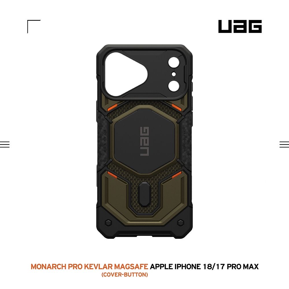 軍用綠(相機按鍵)-UAG-磁吸頂級(特仕)版耐衝擊鏡頭保護殼