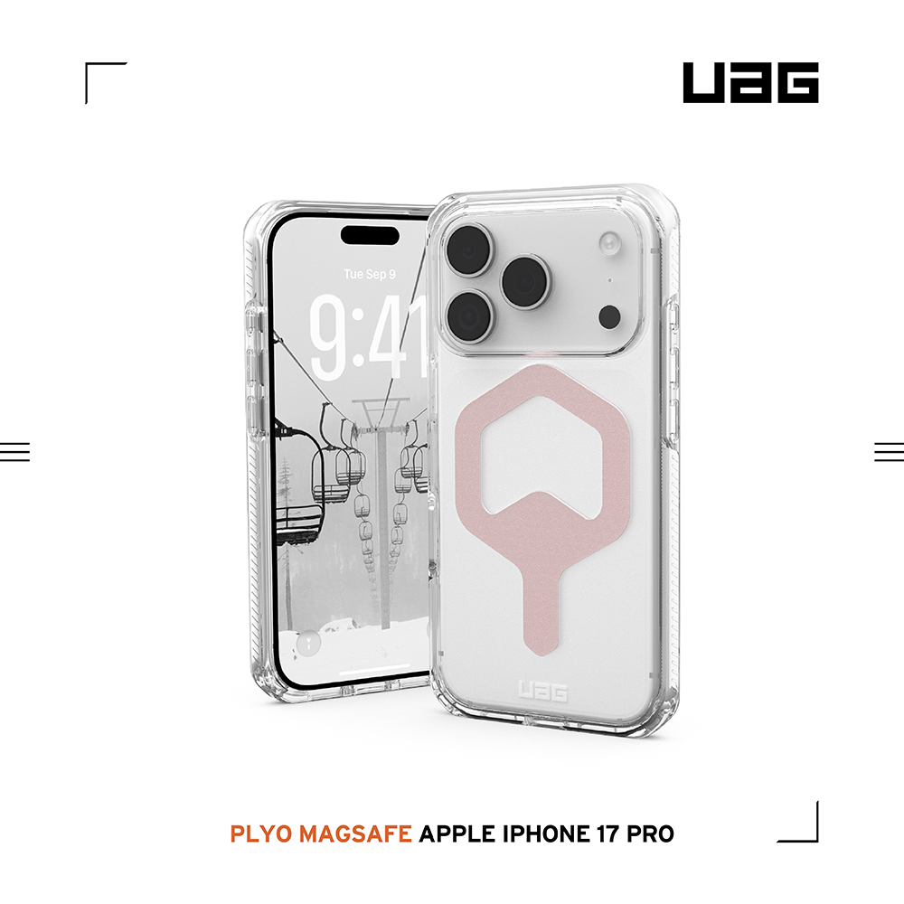 極透明(玫瑰金圈)-UAG-磁吸全透保護殼-iPhone17Pro