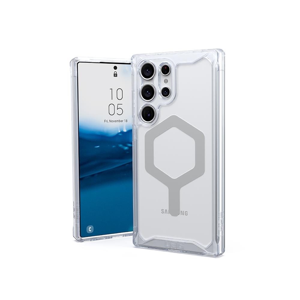 極透明-UAG 兼容磁吸耐衝擊保護殼 Galaxy S23 Ultra-灰圈