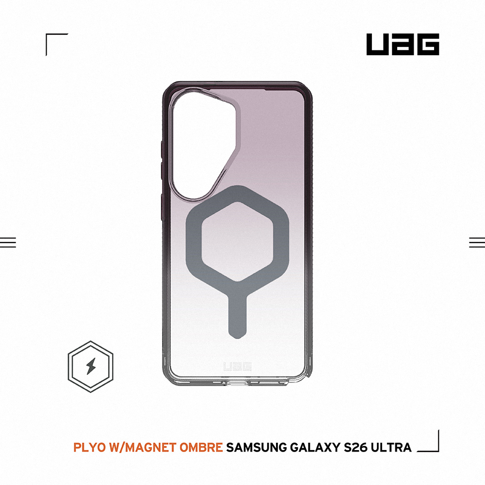 漸層黑(灰圈)-UAG-磁吸耐衝擊全透保護殼-Sam S26Ultra