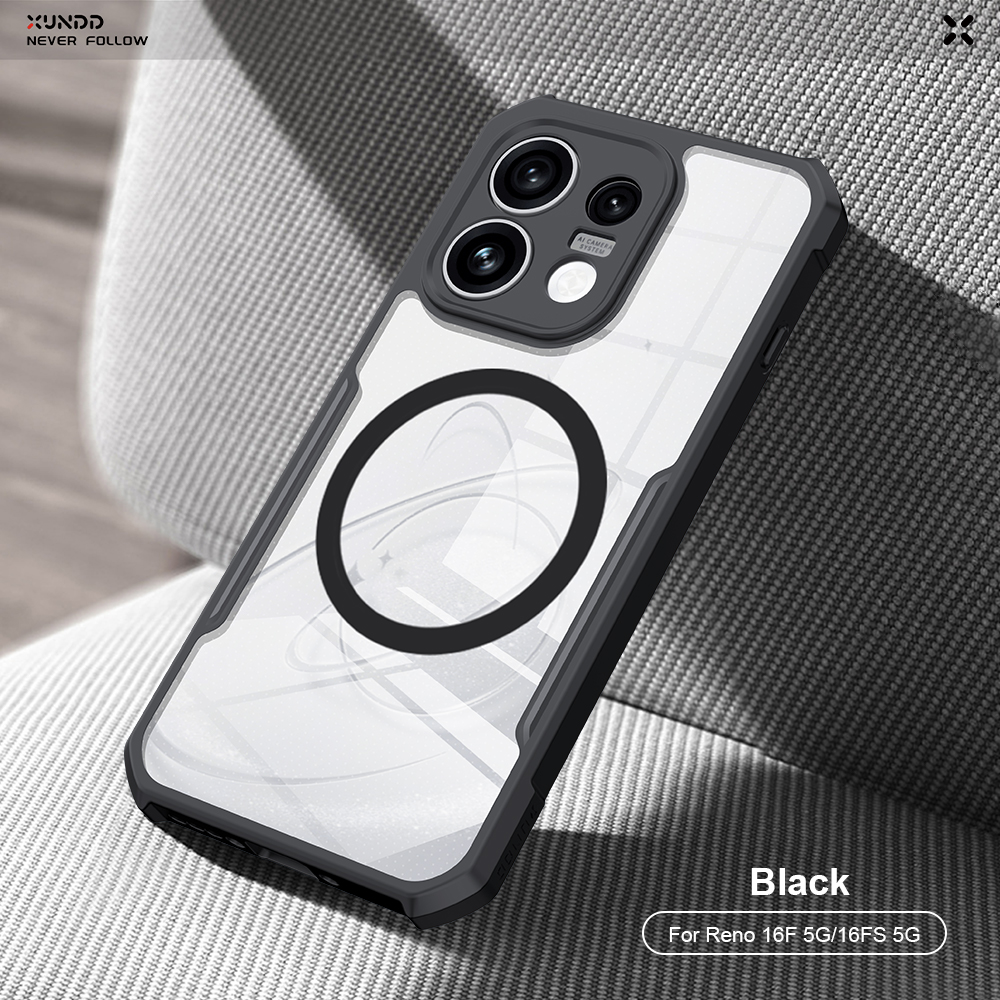 黑-訊迪 甲殼蟲磁吸 OPPO RENO16F/RENO16FS保護殼