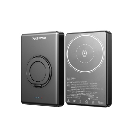 黑 CP-02-固態電池超薄磁吸10000mAh可充手錶360°旋轉支架 3C認證