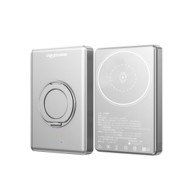 銀　CP-02-固態電池超薄磁吸10000mAh可充手錶360°旋轉支架 3C認證